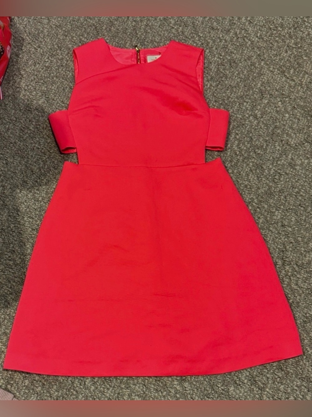 Kate Spade vibrant neon pink sleeveless A-line party dress